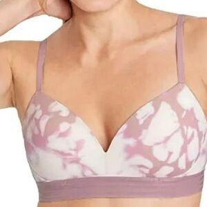Auden Pink Tie-Dye Wire-free Push-Up Bra NWT Size 38C